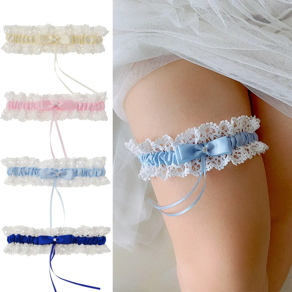 Blue Wedding Garters Lace Bridal Garter Set Elegant... From Tieshome, $4.07  | DHgate.Com