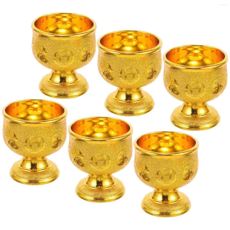 Disposable Cups Straws 6 Pcs The Holy For Buddha In Ancestral Hall Water Offering Cup Whiskey Glasses Supplies Multi-function