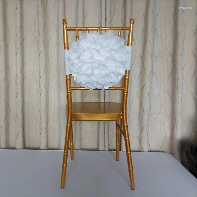 파티 장식 도착 흰색 꽃 대나무 의자 스 트리머 고급 디자인 웨딩 연회를위한 새시 프릴 커버