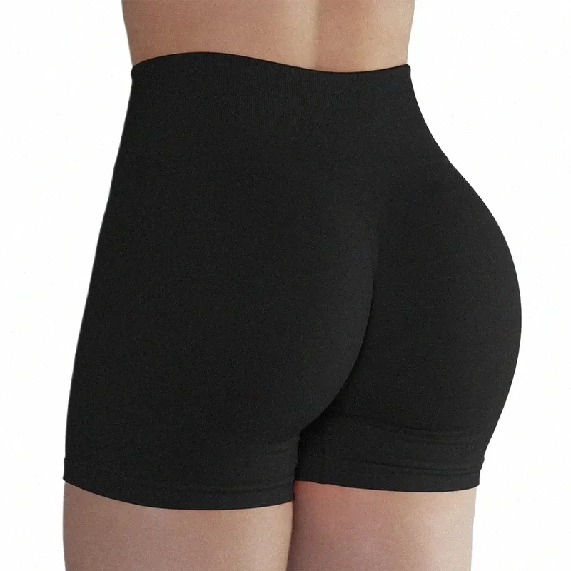 Vita alta Push Up Breve Elasticità Traspirante Scrunch Butt Fi Pantaloncini da corsa Pantaloncini sportivi Abbigliamento donna Palestra S-XL P1wr #