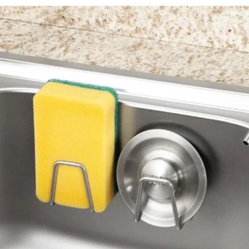 Kitchen Storage Sponges Holder Self Adhesive Sink Drain Drying Rack Stainless Steel Accessories Organizer Shelf