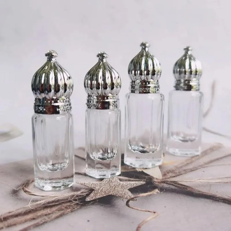 Storage Bottles Vintage Perfume Roller Ball Glass Empty Roll-on Bottle Crown Cap 3/6ml Essential Oil Refillable