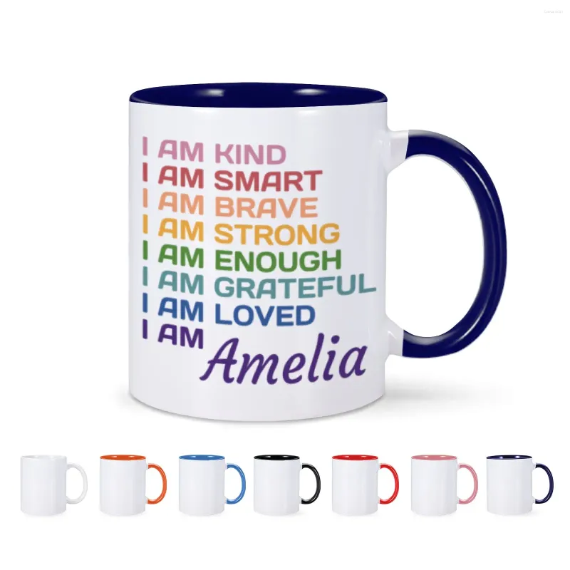 Tasses en céramique avec nom personnalisé pour fils et filles, verres pour enfants, remise de diplôme, motivation, cadeau d'incitation