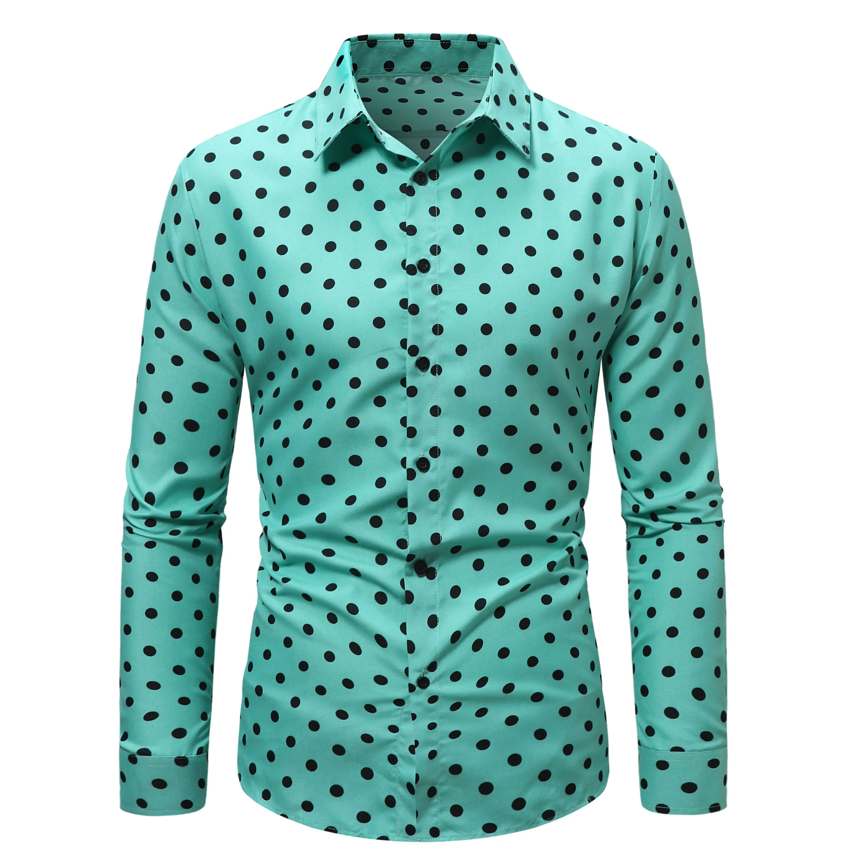 Men's Polka Dot Shirt - Slim Fit Long Sleeve Cotton Dress Shirt, Business  Casual Style, Floral Accent Options - New Collection from Dhgate Men's  Casual Shirts - price 5.08