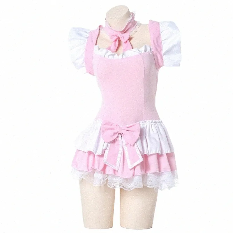 Anilv Nouveau japonais Anime Girl Sweet Maid Uniforme Cosplay Femmes Café Gâteau Bonbons Commis Tenues Costumes f1ad #