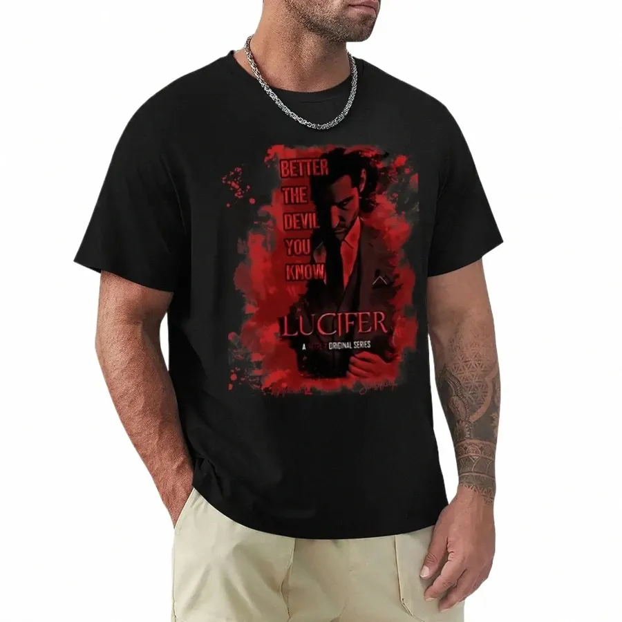 lucifer - Better the Devil you know - Collab with SeedsOfLily T-Shirt summer clothes plain tees Men's t-shirt F4Z3#