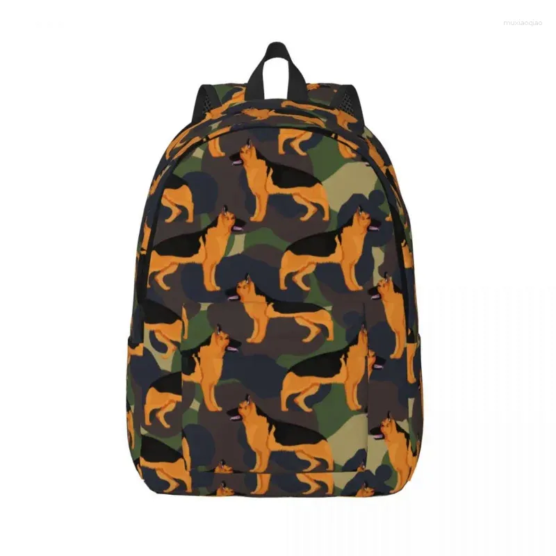 Sacos de armazenamento Mochila Pastor Alemão Homens Mulheres High School Work Daypack Presente para Animal Dog Lover Laptop Computador Bolsa de Ombro Leve