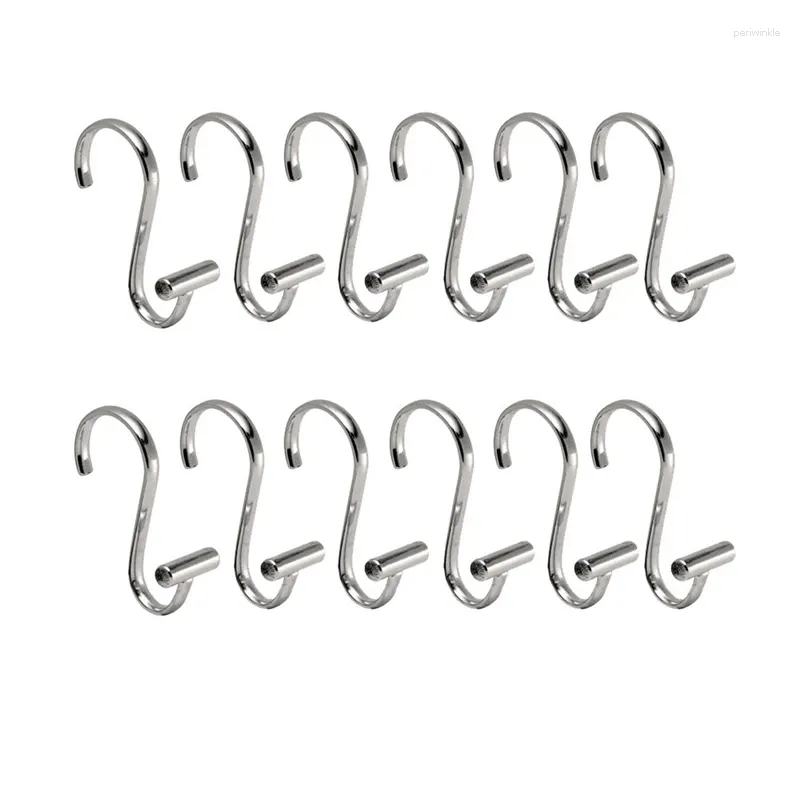 Duş Perdeleri 12 PCS T-Bar Metal Perde Kancaları Çocuk Banyo Konukları İçin Pas Dayanıklı Yüzükler