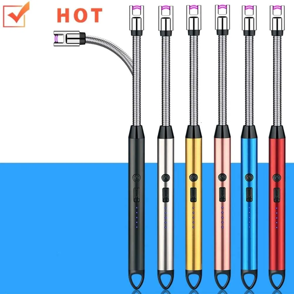 Ny pulsbåge Plasma Flamlös USB laddning Vindtät metalländare Cigar Hem Kök Gas Spis utomhus camping LGNITION TOOL