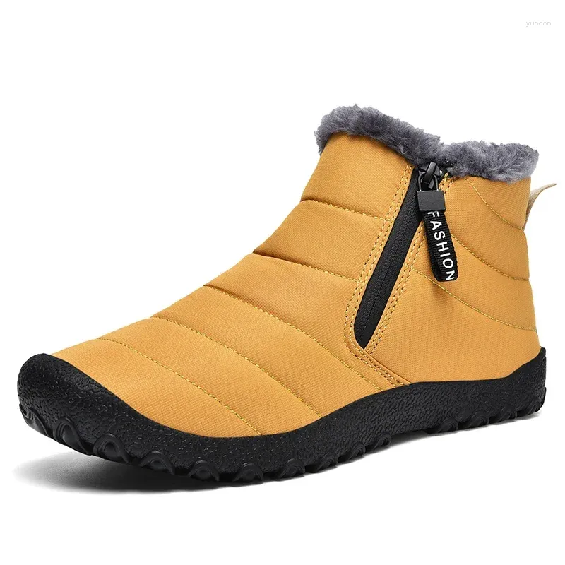 Chaussures de marche en coton pour hommes et femmes, bottes de neige, garde au chaud, pieds nus, randonnée en plein air, peluche, cheville haute, grande taille, hiver