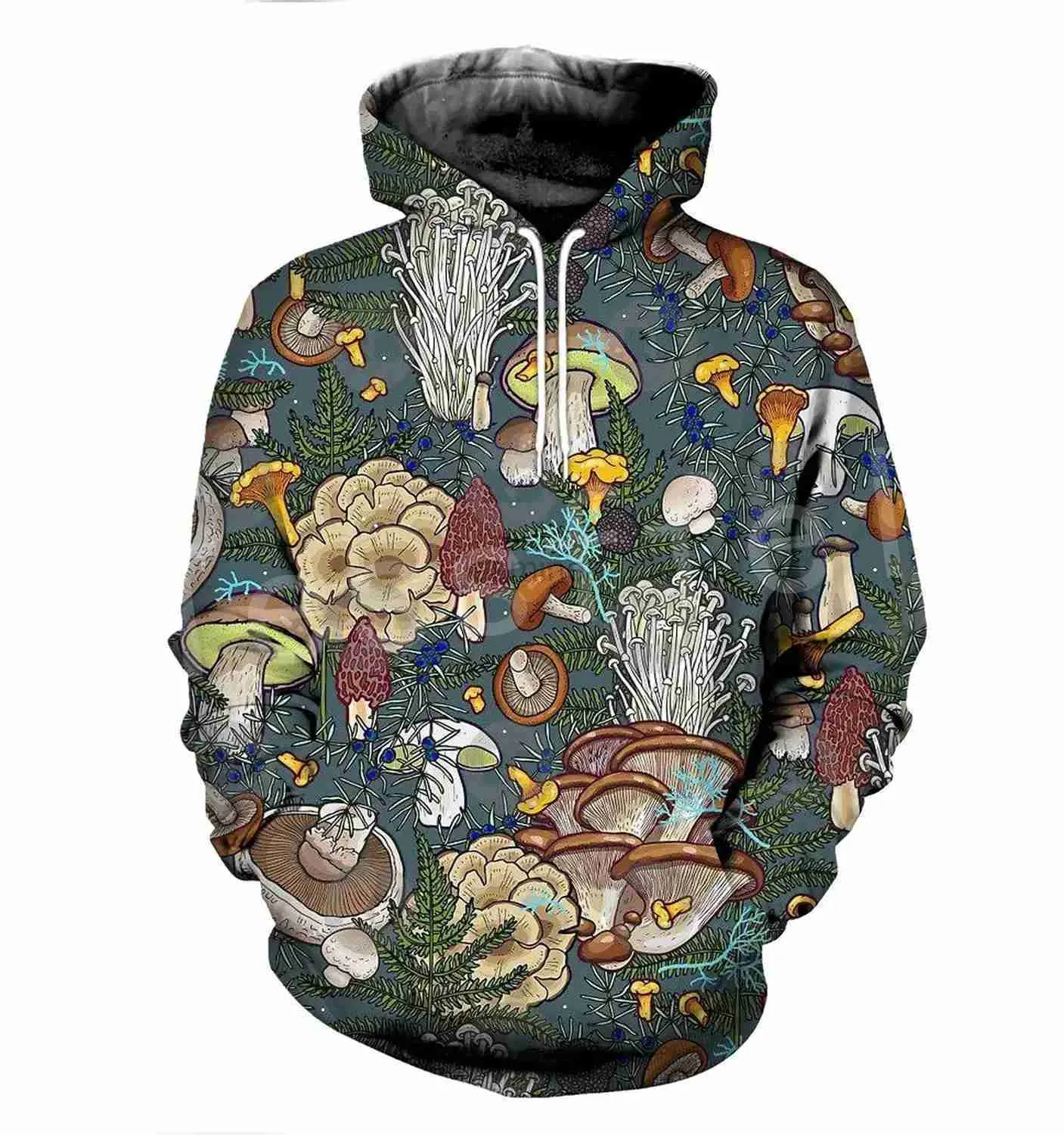 Men's Hoodies Sweatshirts Tessffel Newest Plants Mushroom Fungus Camo Funny New Fashion Tracksuit Pullover 3DPrint Zipper/Hoodies/Sweatshirts/Jacket A-19 24328