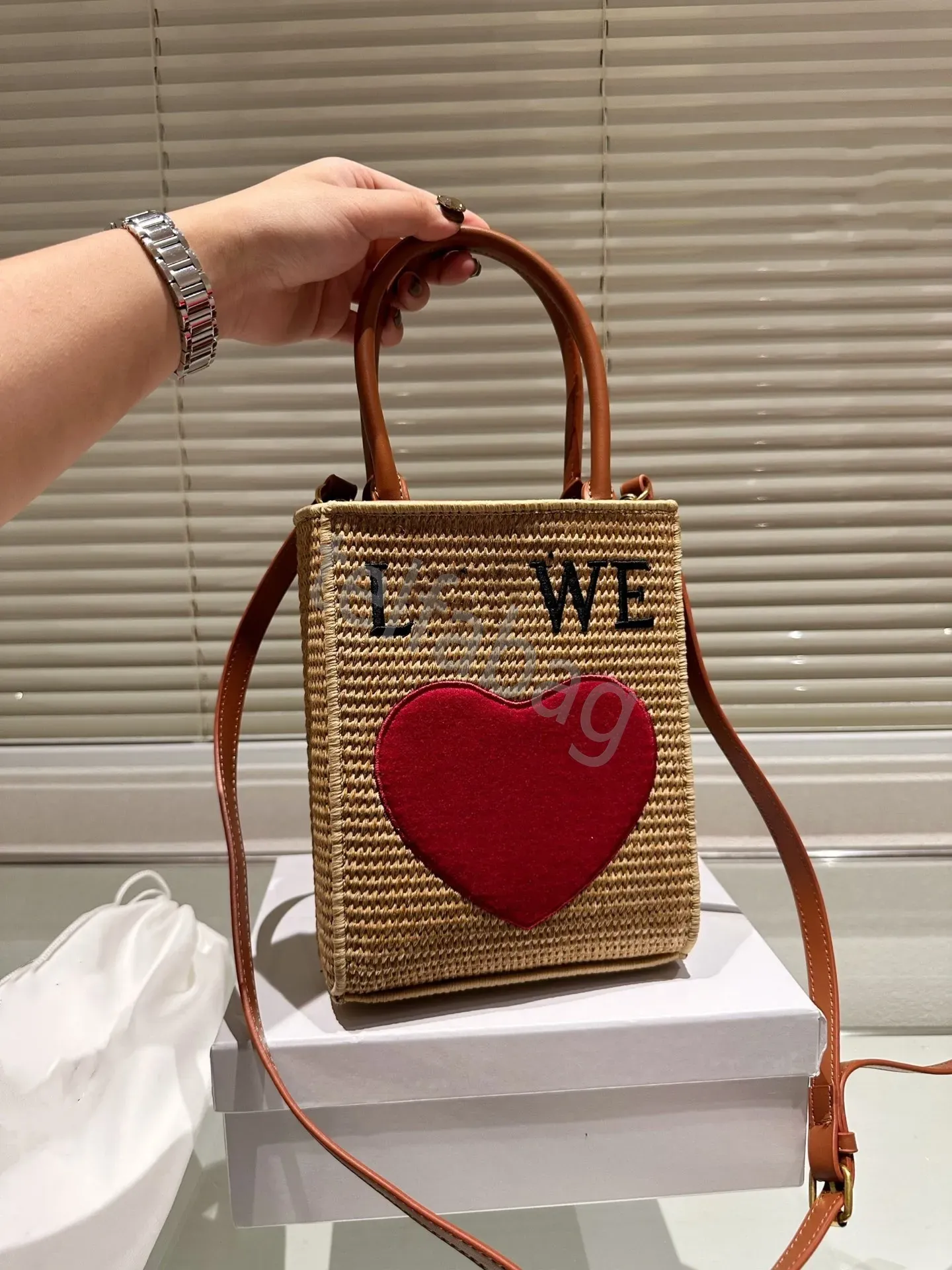 Designer Straw Basket fashion Bag Handwoven Crossbody Beach Tote Summer Ladies Handbag woven bag purse a6