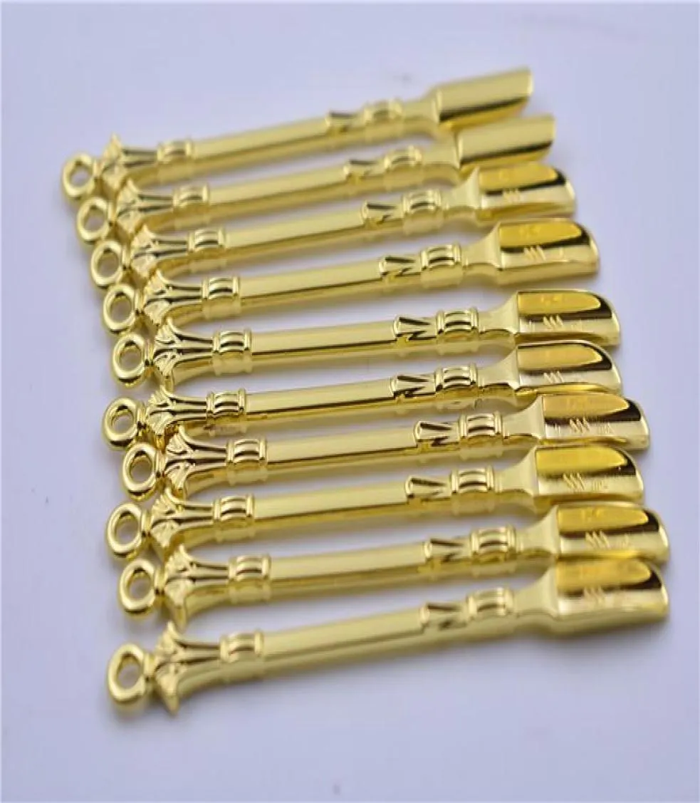 Golden Metal Spoon Use For Sniffer Snorter HOOVER HOOTEER Snuff Snorter Powder Spoon Smoking Accessories6567739