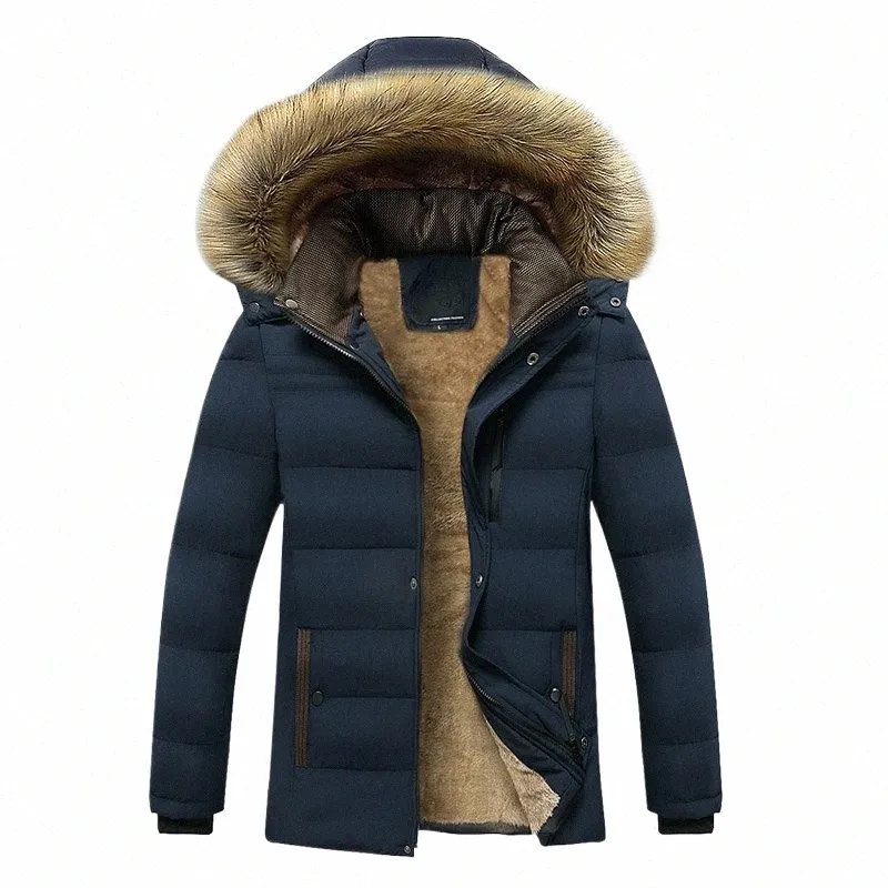 2022 inverno novo quente grosso velo parkas homens à prova dwaterproof água com capuz gola de pele parka casaco masculino outono fi casual parkas k8x6 #