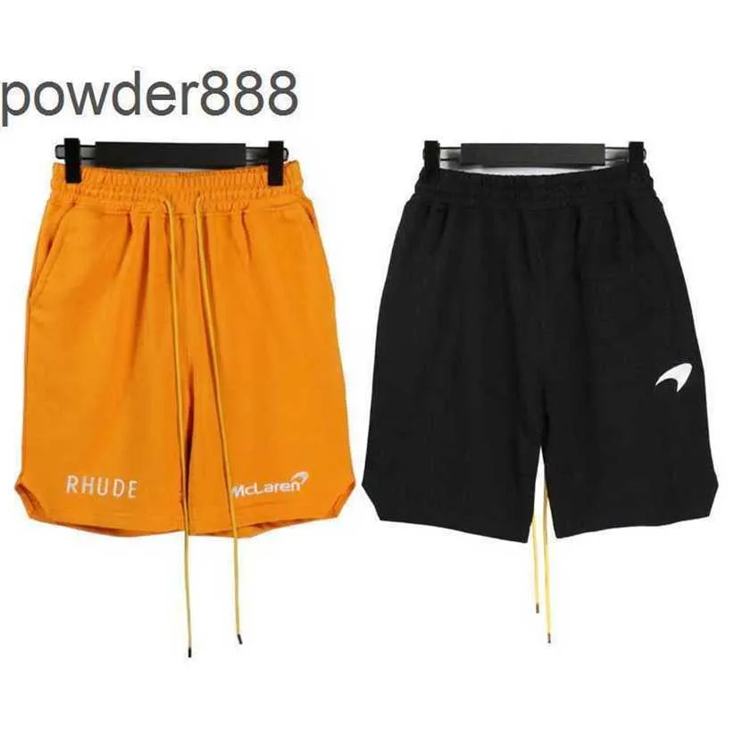 Rhude x Mclaren Co short de marque été haute rue brodé ample sport Capris à la mode nouveau