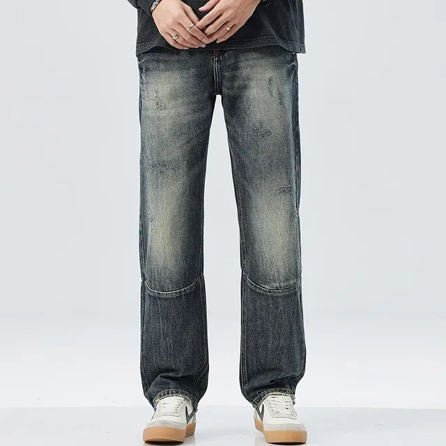 関税込み【 Jeans】ONE PIECE FASHION FIT DHgate.com:Mens Casual Denim Pants, Loose Fit Blue Patchwork