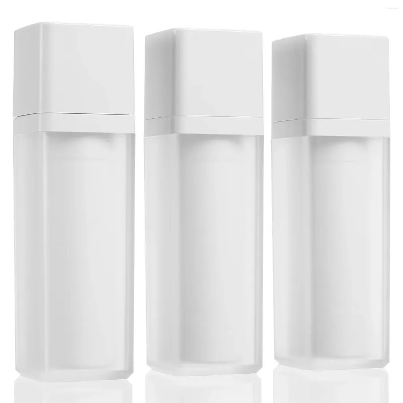 Bottiglie di stoccaggio 3 pezzi Flacone sottovuoto per lozione Mini Contenitore da viaggio per la cura della pelle Contenitore riutilizzabile in plastica per articoli da toeletta vuoti