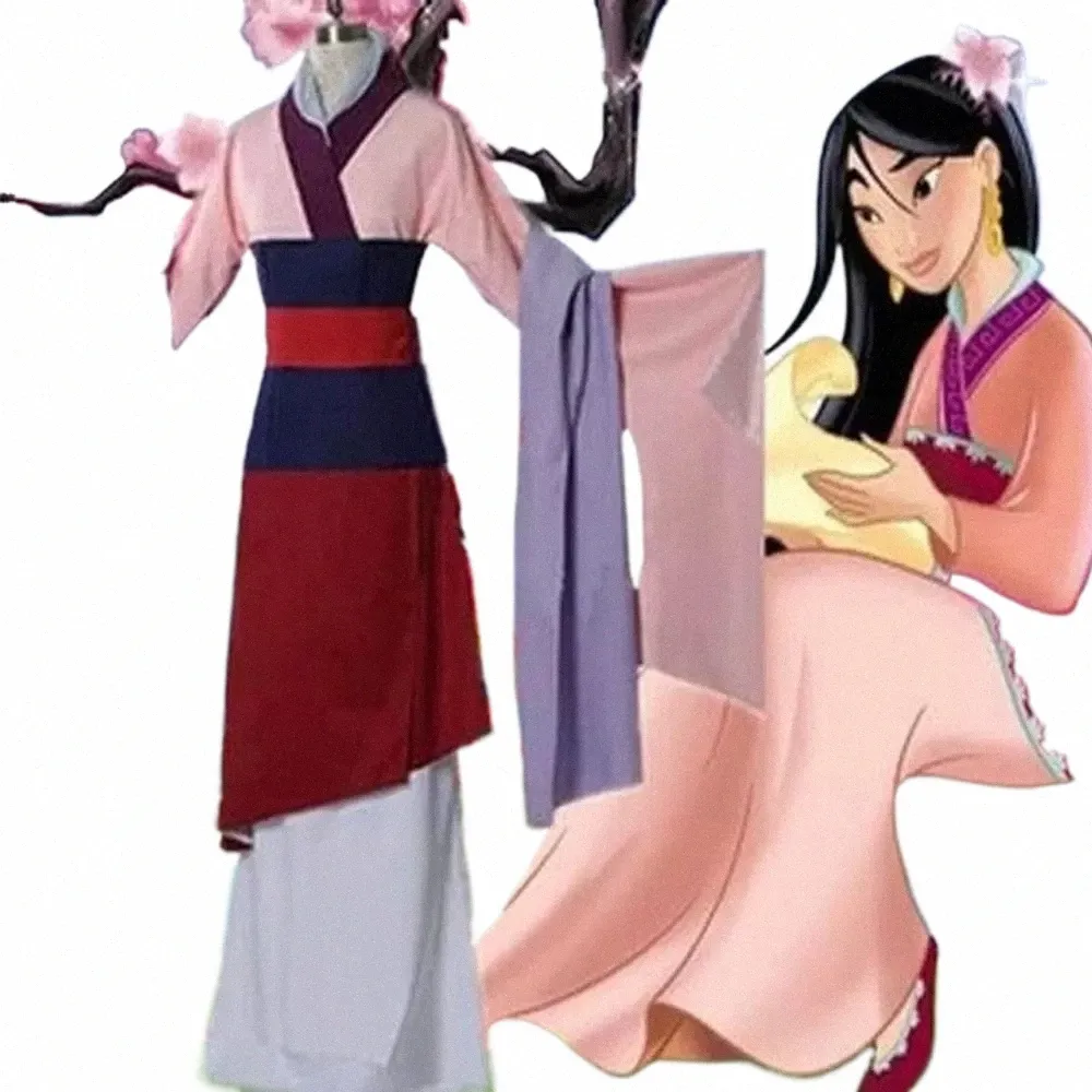 Hanfu Cosplay Mulan Performance Disfraz de mujer Traje antiguo Película y Animati Mulan Cosplay i7QH #