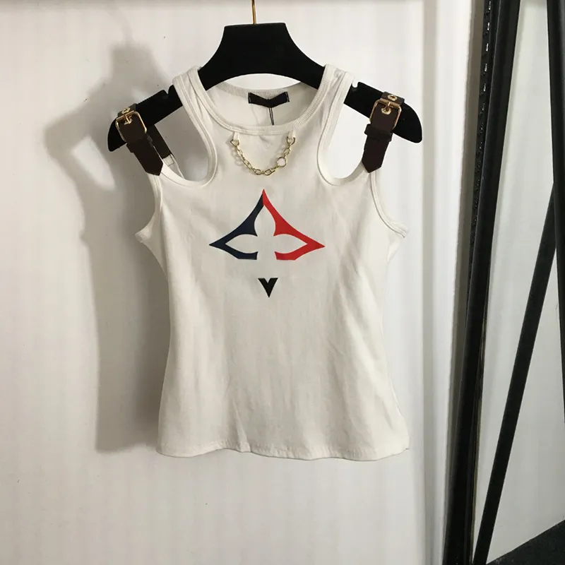 INS Stijl Camis Meisjes Designer Tees Lederen Band T-shirt Sexy Holle Ontwerp Hemdje Luxe Katoenen Tees Tops