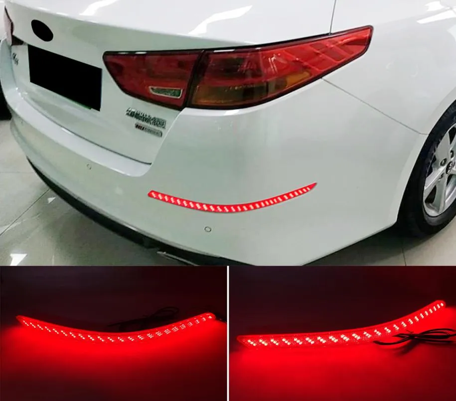 2PCS LED Riflettore per kia Optima K5 2014 2015 Auto Fanale posteriore Paraurti posteriore Luce Fendinebbia Luce freno Indicatori di direzione 6484084