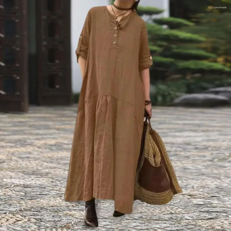 Casual Dresses Women Long Dress Button Down Shirt With Rolled Sleeves Loose A Hem From Lumortrade 17.65 DHgate.Com