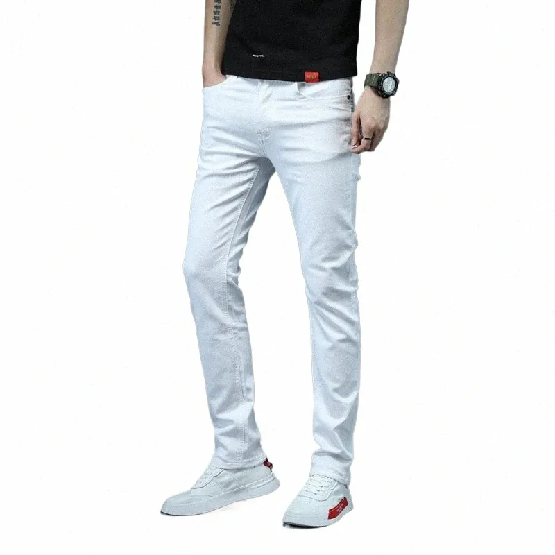 män mager stretch mens colourd jeans fi smal fit jeans casual byxor byxor jean manlig grön svart blå vit multicolor t3jd#