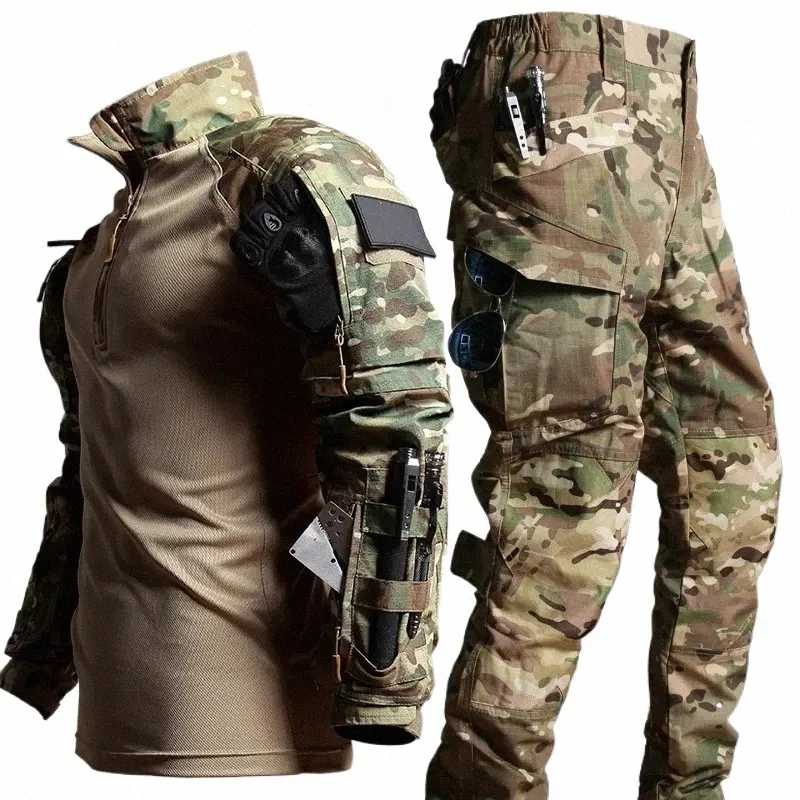 tactical Military Frog Suit Men Airsoft Combat Clothes Paintball Wear Resistant SWAT Assault Shirts Special Forces Uniform Sets n6sd#