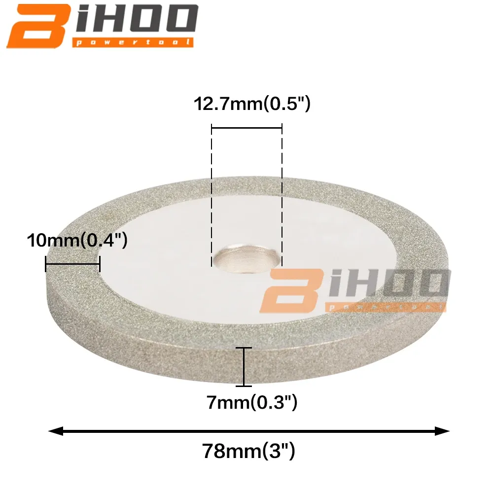 Slijpstenen 78 мм алмазный шлифовальный круг круговой диск Sier металлический подходит для вольфрамовой стали режущий инструмент точилка для шлифовального станка отверстие 12,7 мм зернистость 150 #