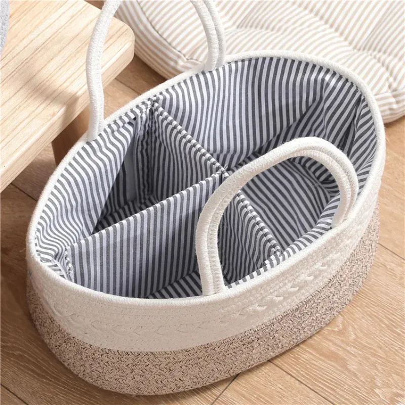 حفاضات Caddy Cotton Baby Organizer Storage Storage Bins Baskets 240328