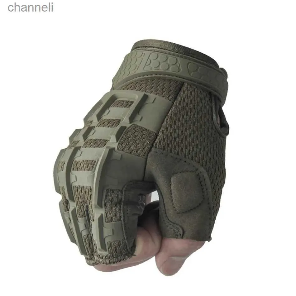 Tactical Gloves Fingerless Outdoor Mountain Climbing Motorcycle Cycling Antiskid Knuckles Protetive Half Finger YQ240328