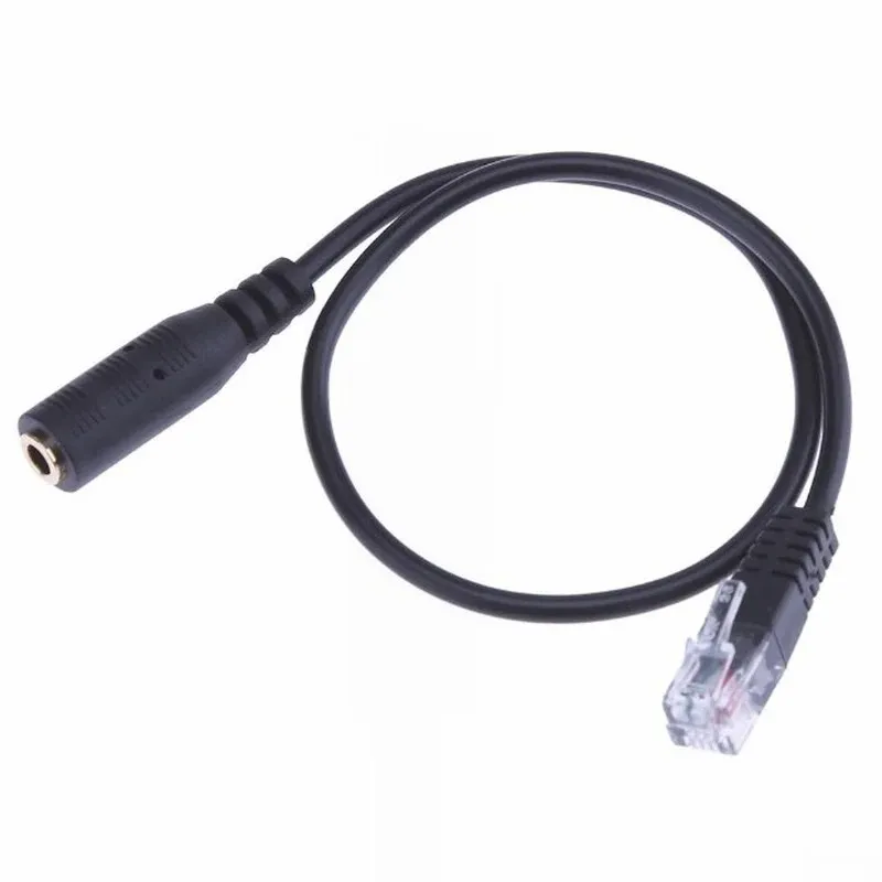 2024 New Black 3.5mm 헤드셋 이어폰 오디오 케이블 여성 대 RJ9 Jack Adapter Convertor PC 헤드셋 전화 새로운 블랙 헤드셋 어댑터