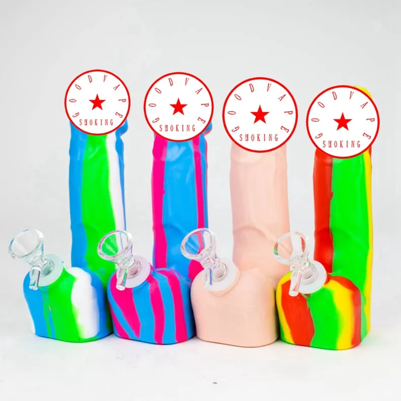 Mais novo Silicone Bong Pipes Kit Removível Hookah Waterpipe Bubbler Filtro de Vidro Tigela Portátil Erva Seca Tabaco Cigarro Titular Fumar Handpipes DHL