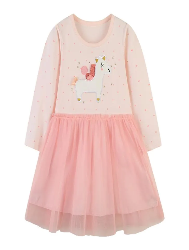 Robe en gaze de style européen pour filles, tenue en dentelle brodée de dessin animé, 5139789