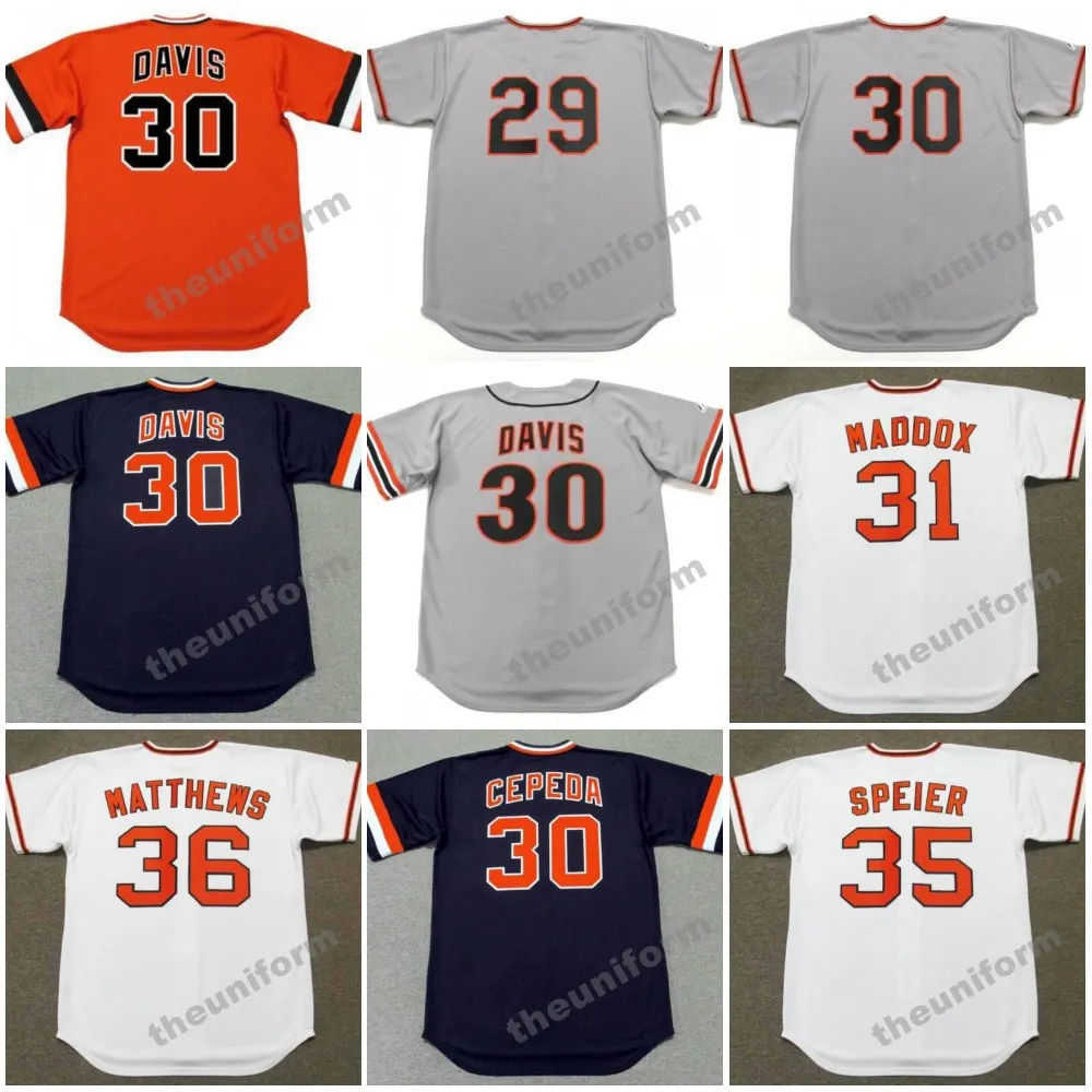 Мужская бейсбольная майка San Francisco TITO FUENTES CHILI DAVIS ORLANDO CEPEDA GARRY MADDOX CHRIS SPEIER GARY MATTHEWS GAYLORD PERRY S-5XL, 1969-2002 гг.