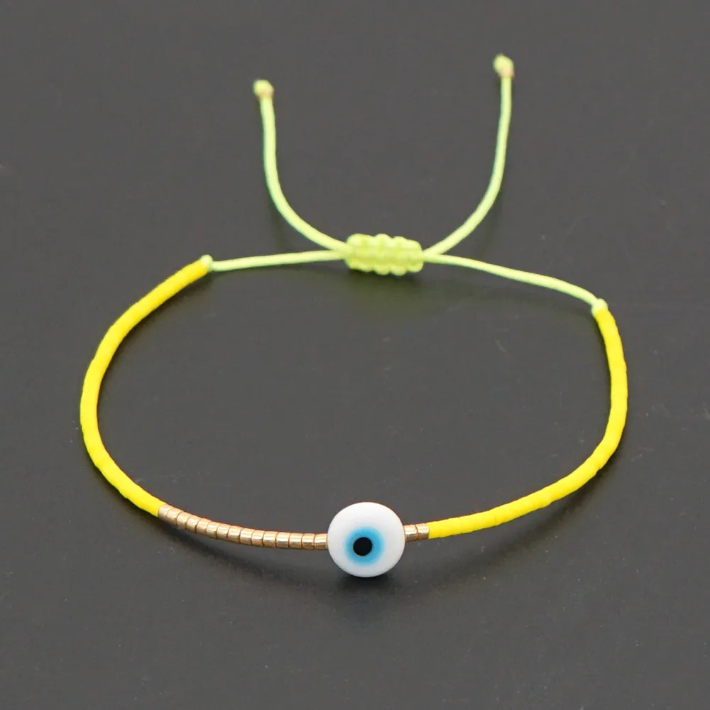 Charm Bracelets Dainty Evil Eye Chain Bracelet Lovely Blue Eyes Beads Link Bangle Good Luck Protection Enamel Beaded Tur Dhseller2010 Ottgw