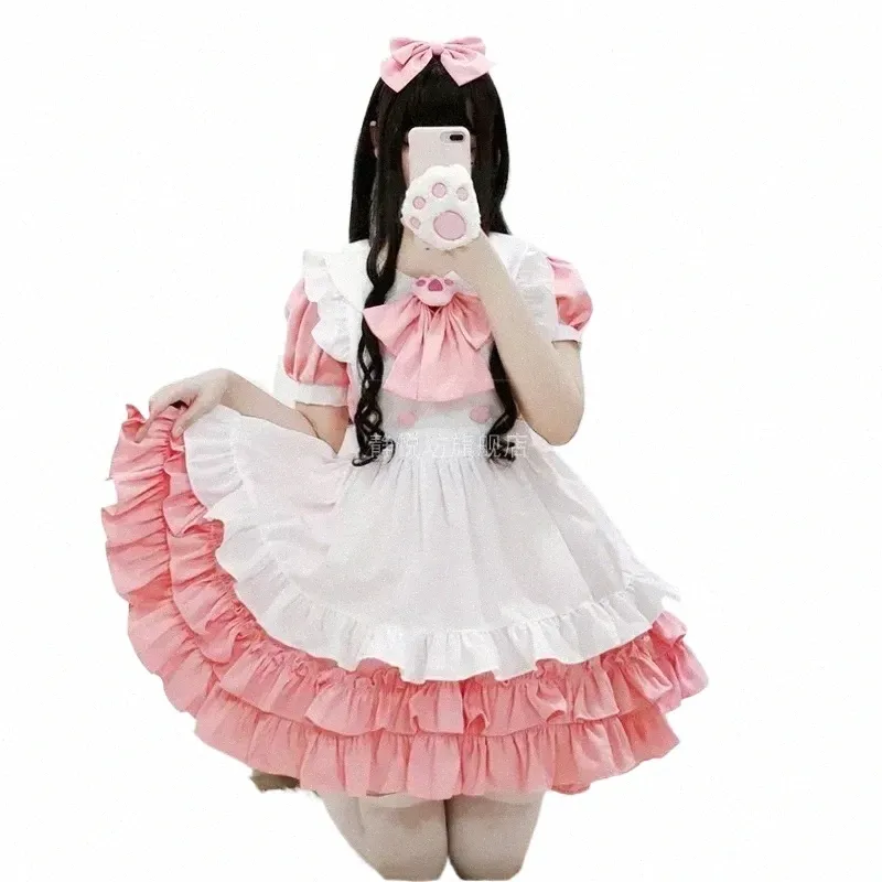 Halen Kostümleri Kadın Hizmet Edin Cosplay Kostümleri Maid Nisan Nisan Seksi Kadın Kıyafet Anime Dr Lolita Cat Girl Kostüm Q9XC#