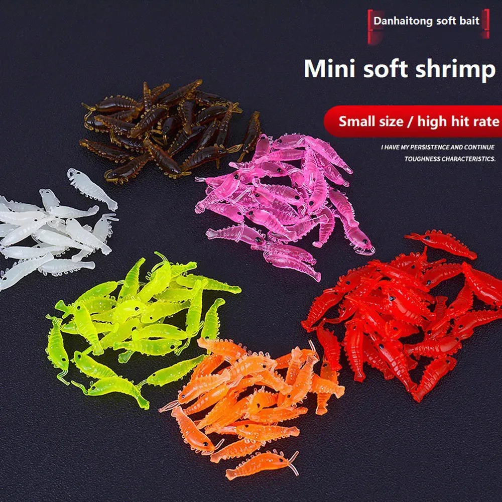 1050pcslot Shrimp Bait Soft Silicone Fishing Lures 28cm03g Luminous Glow Freshwater Worm Pattern Pesca Tackle 240327