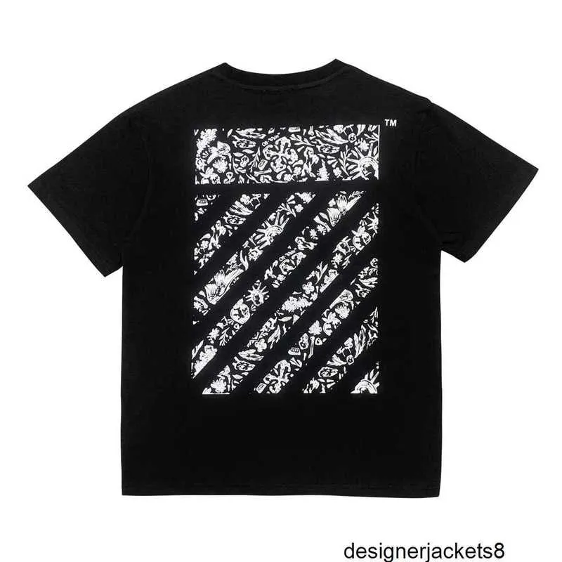 Designer OFF WHITE OW California Exclusive Graffiti Totem Star Same Half Sleeve Short Sleeve T-shirt tee 8FZX