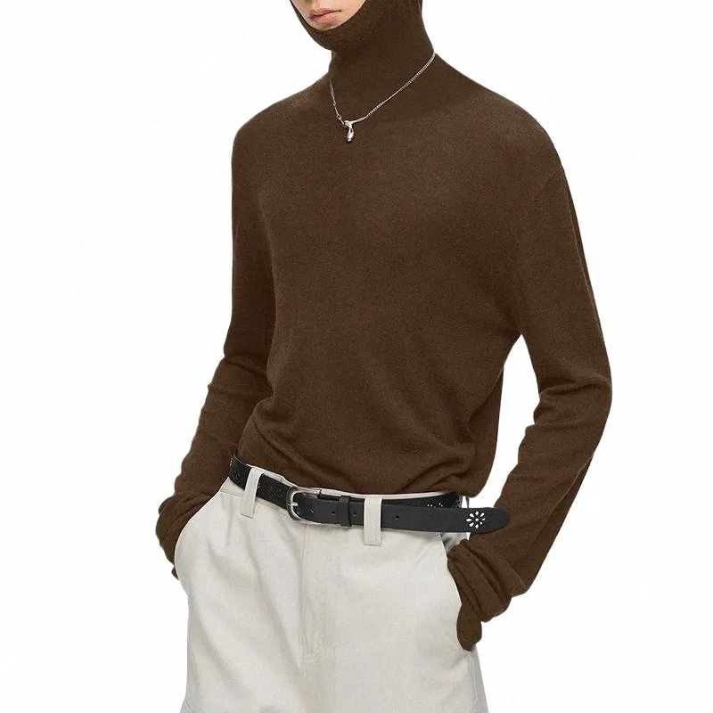 Incerun 2023 Hombres camiseta Color sólido Cuello alto LG Manga con capucha Streetwear Undershirt Tee Tops Acogedor Casual Camisetas S-5XL K2ZG #