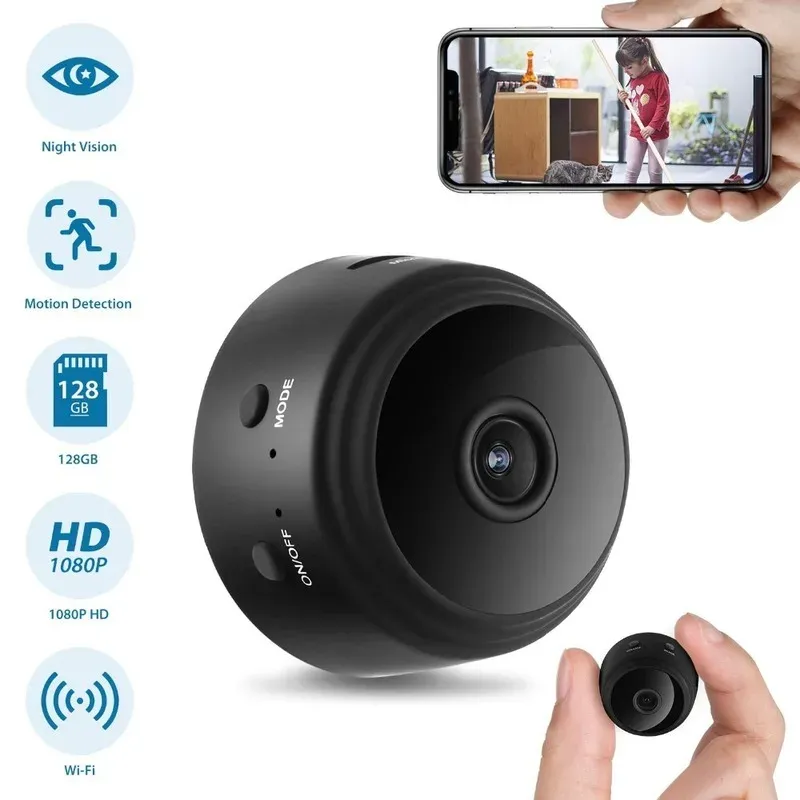 Mini A9 Micro Home Drahtlose Video-CCTV-Mini-Sicherheitsüberwachung mit WLAN-IP-Kamera für Telefon, Wai-Fi-Bewegungssensor-IP-Kamera