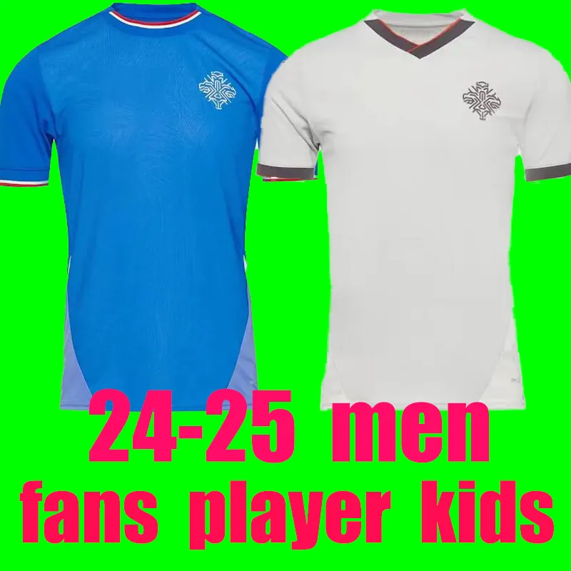 2024 2025 Islanda maglie da calcio Club Set completi Squadra nazionale Islandia Uniforme da uomo Home Foot Equipe Away Bianco GUDJOHNSEN R SIGURDSSON FINNBOGASON Maglie da calcio