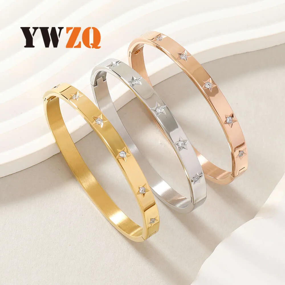 Designer bracelets fashion titanium bracelets ladies diamonds with buckle simple handmade stainless steel jewellery gifts