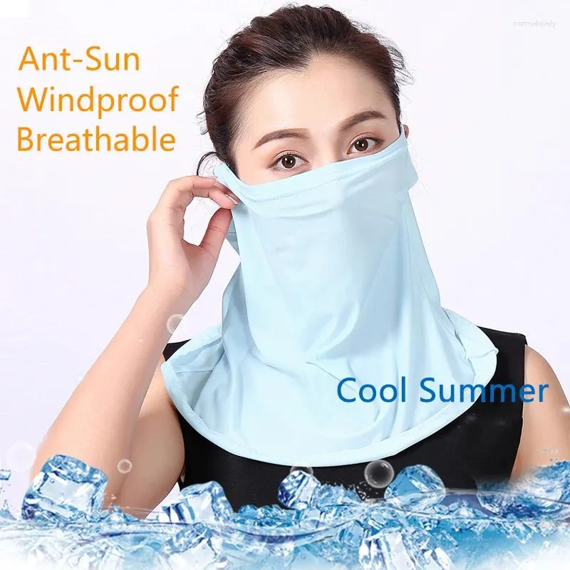 Scarves 2024 Solid Women Face Mask Scarf Ring Earloop Cloth Summer Sunscreen Protection Driving Outdoor Riding For Lady