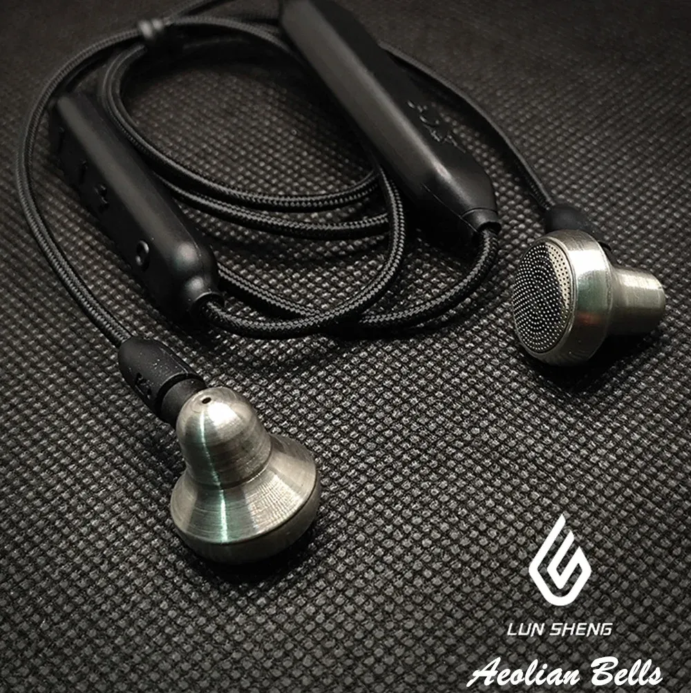 Oortelefoon LUN SHENG AEOLIAN Bells Metalen oordopjes met platte kop 13,6 mm Rond composiet Dynamisch stuurprogramma HiFi in-ear oortelefoon Afneembaar MMCX