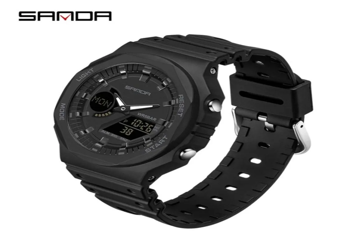 SANDA Casual Men039s Relojes 50M Reloj deportivo de cuarzo resistente al agua para hombre Reloj de pulsera Digital G Estilo Shock Relogio Masculino 22062399836