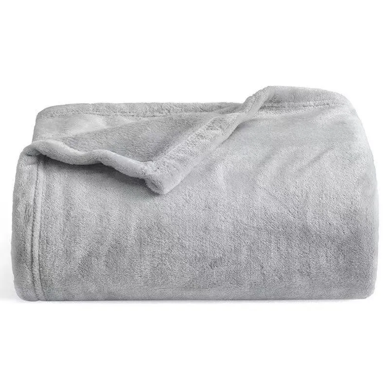 Blankets 150-200Cm P Sofa Blanket Light Grey Wool Cloghet Soft Shawl Portable Warm Travel Fleece Knitted Throw Cape 5 Colors Drop Deli Dhdrm