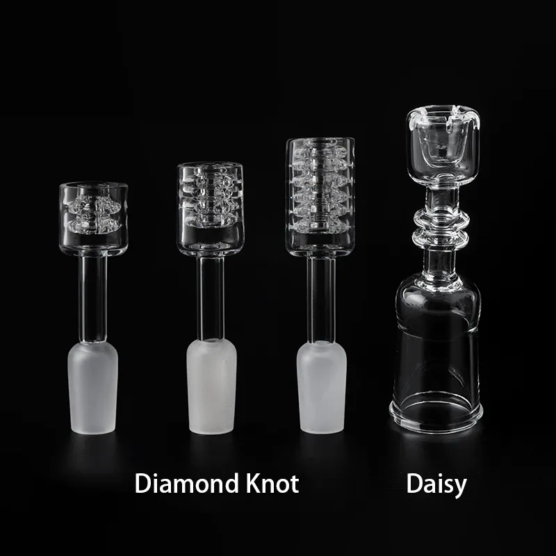 Beracky 2/4/6 Stack Diamond Knot Quartz Nail Banger 10mm 14mm 18mm Male Female Daisy Domeless Nails For Glass Water Bongs Dab Oil Rigs