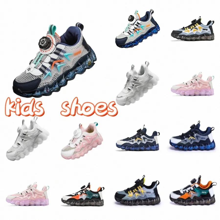 Barnskor sneakers casual pojkar flickor barn trendiga djupa blå svart orange grå orkidé rosa vita skor storlek 27-40 r3s8#