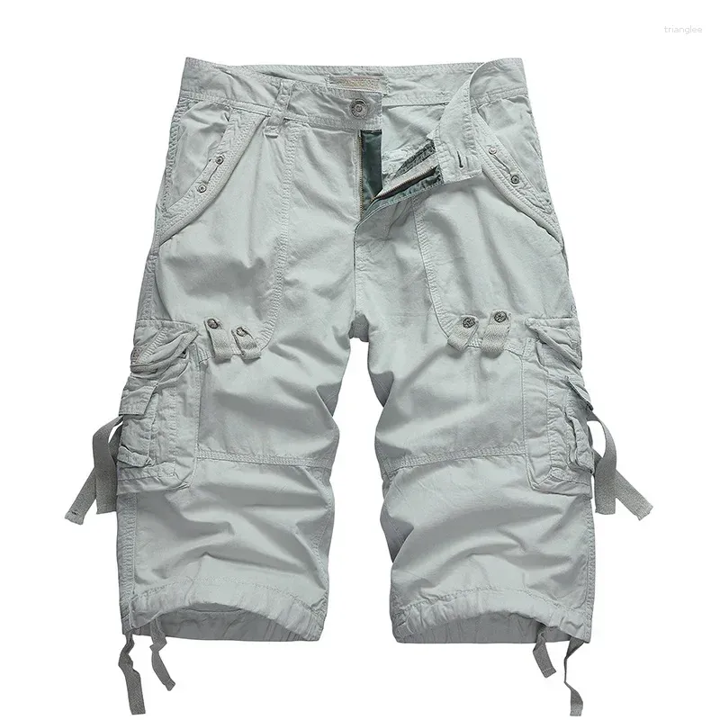 Herenbroeken Zomer Cargo Shorts Heren Katoen Casual Outdoor Militair Multi-Pocket Mode Kuitlengte Grote maten