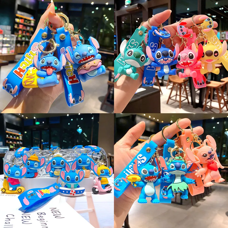 デザイナーキーチェーンアクセサリー漫画アニメスティードキーチェーンリングかわいい装身具ギフトバッグアクションフィギュアカーキーチェーンカップルペンダント